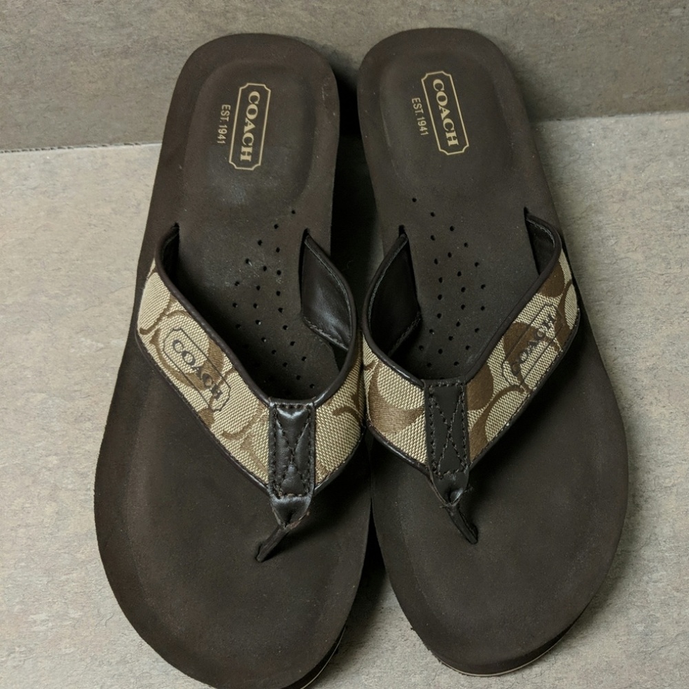 Coach wedge flip-flops